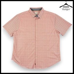 Fundamental Coast Red Westport Stripe Button Down Shirt XXL Preppy Short Sleeve